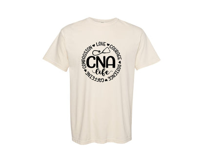 brand:Comfort Colors|color:Ivory|Cna Life Certified Nurse Assistant Graphic T-Shirt
