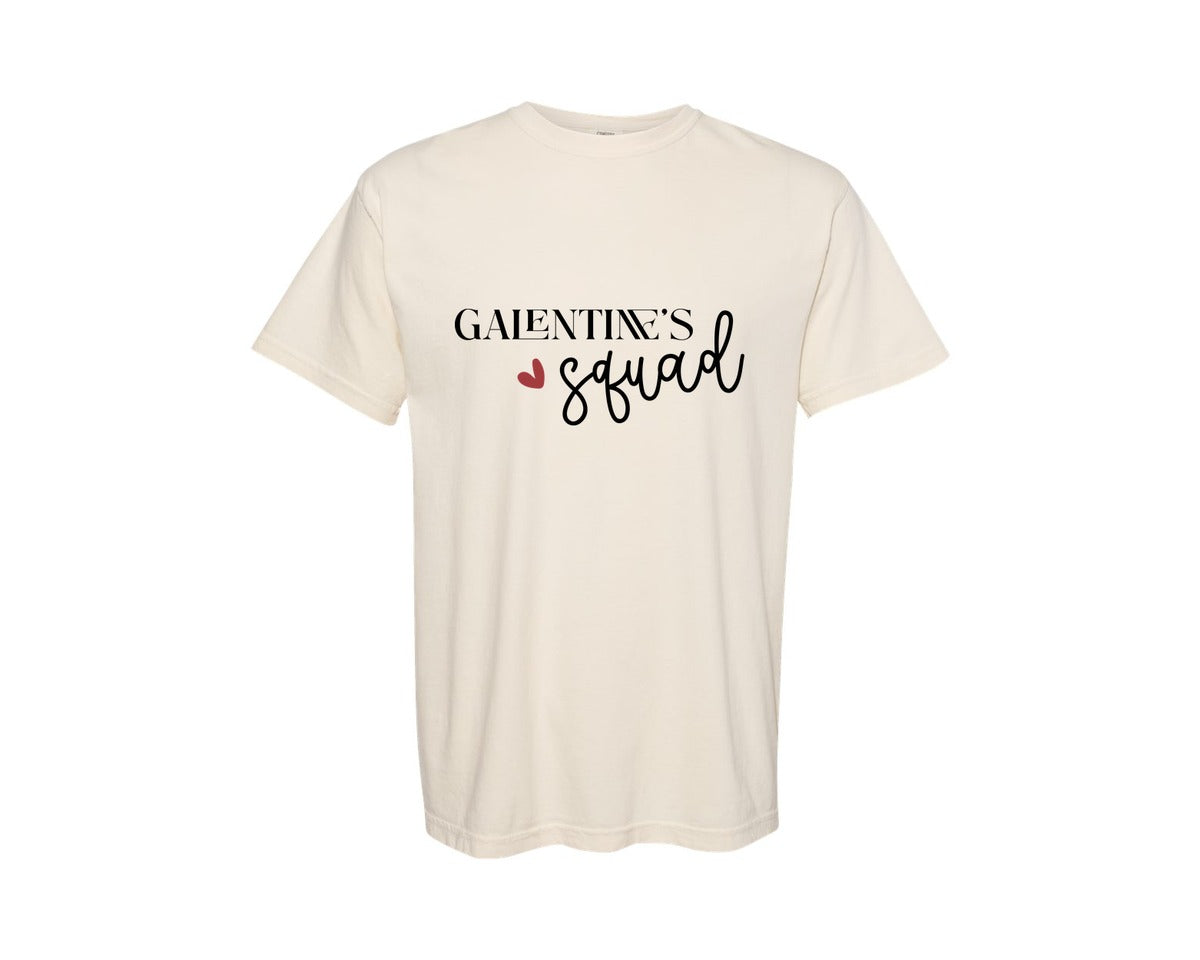 brand:Comfort Colors|color:Ivory|Galentines Squad Svgvalentine Svgboho Graphic T-Shirt