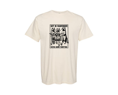 brand:Comfort Colors|color:Ivory|Were Going Thrifting Raccoon Graphic T-Shirt