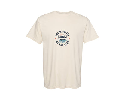 brand:Comfort Colors|color:Ivory|Life Is Better At The Lake Lake 2 Graphic T-Shirt