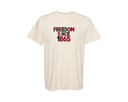 brand:Comfort Colors|color:Ivory|Freedom Since 1865 Crochet Shirt Graphic T-Shirt