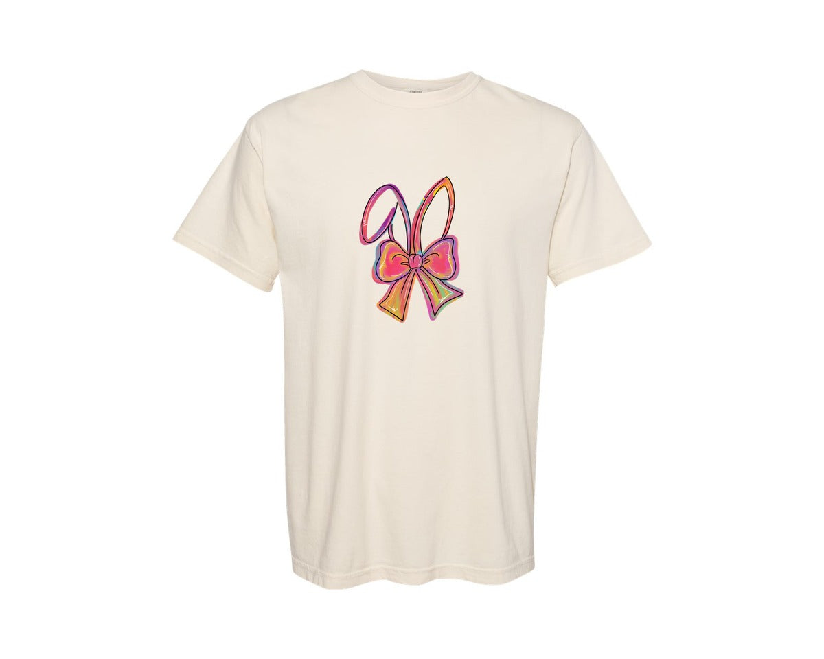 brand:Comfort Colors|color:Ivory|Coquette Easter Bunny Easter 2 Graphic T-Shirt