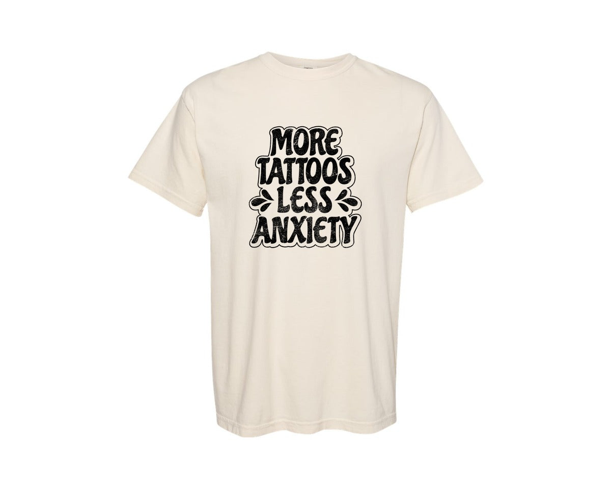 brand:Comfort Colors|color:Ivory|Tattoo Anxiety Mental Health 2 Graphic T-Shirt