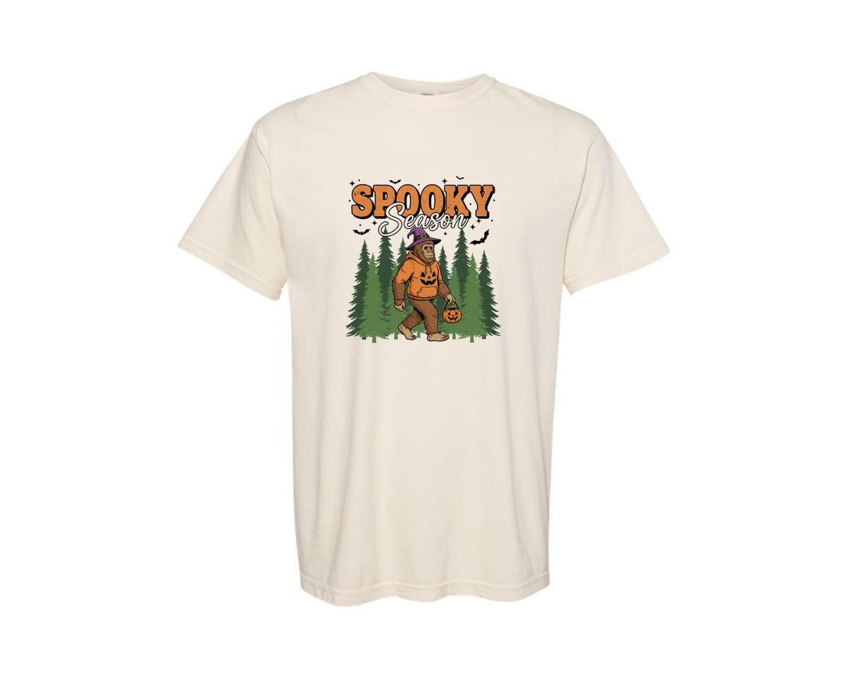 brand:Comfort Colors|color:Ivory|Spooky Season Bigfoot Halloween Graphic T-Shirt