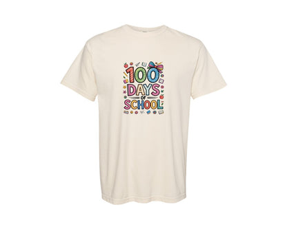 brand:Comfort Colors|color:Ivory|100 Days Of School T Shirt 3 Graphic T-Shirt