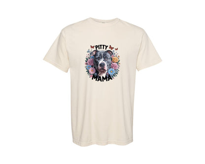 brand:Comfort Colors|color:Ivory|Pitty Mama Cute Pitbull Dog 2 Graphic T-Shirt