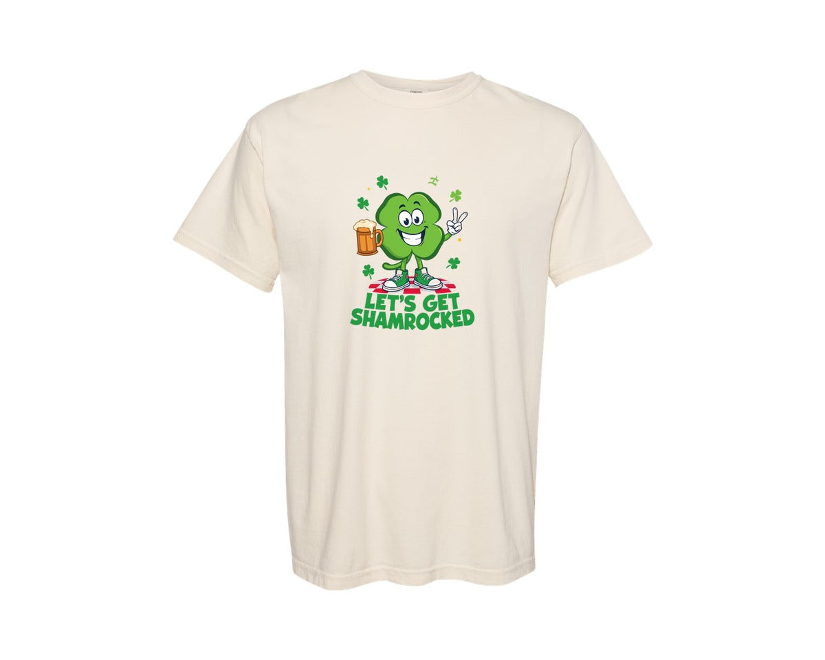 brand:Comfort Colors|color:Ivory|Lets Get Shamrocked T Shirt Graphic T-Shirt