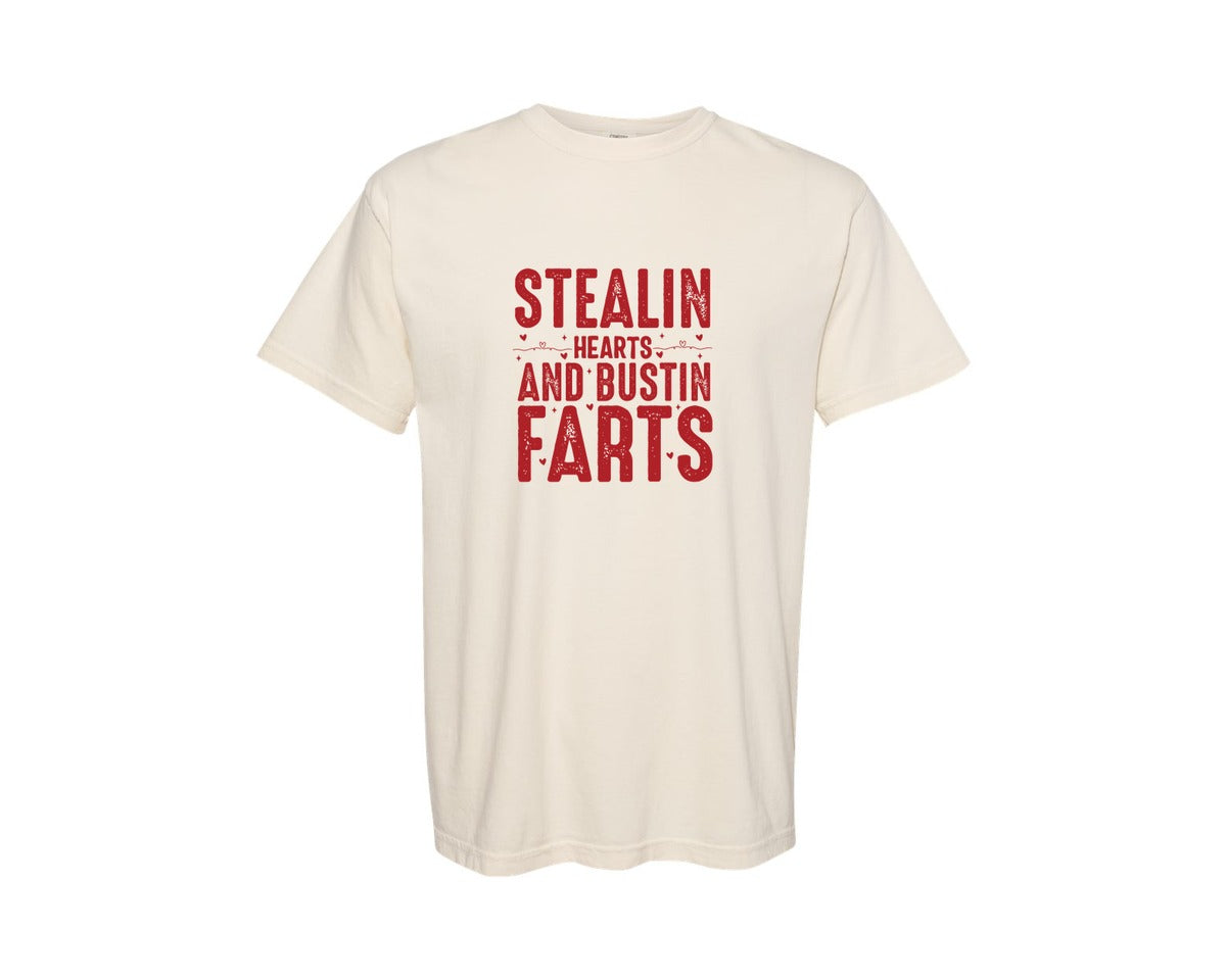 brand:Comfort Colors|color:Ivory|Stealing Hearts Farts Graphic T-Shirt