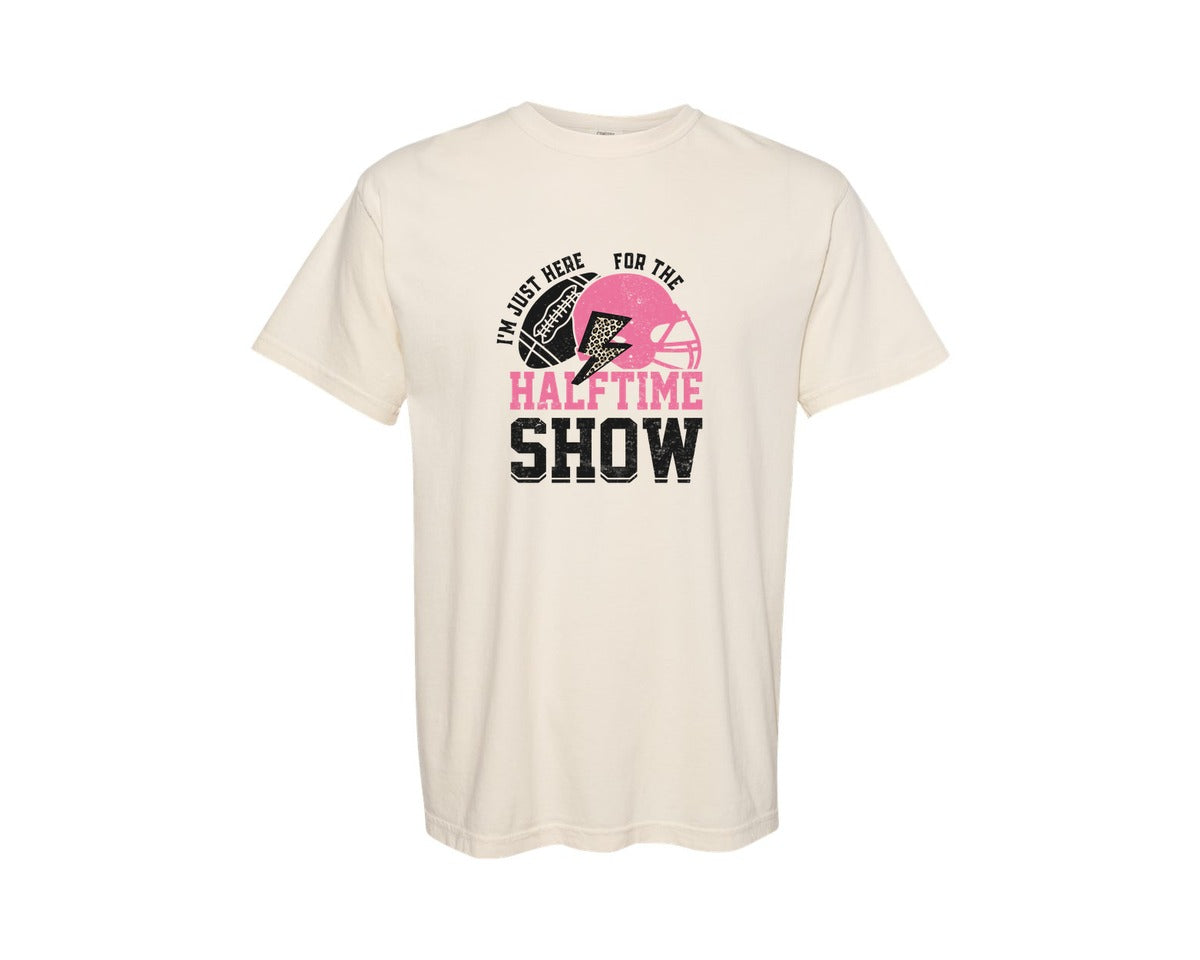brand:Comfort Colors|color:Ivory|Halftime Show Funny Football Graphic T-Shirt