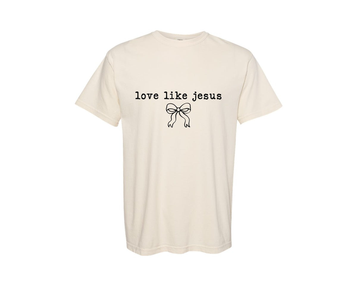 brand:Comfort Colors|color:Ivory|Love Like Jesus Pngreligious Graphic T-Shirt