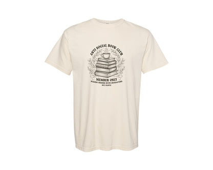 brand:Comfort Colors|color:Ivory|Design Anti Social Book Graphic T-Shirt