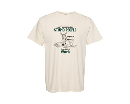 brand:Comfort Colors|color:Ivory|Funny Office Humor Funny Horse Graphic T-Shirt