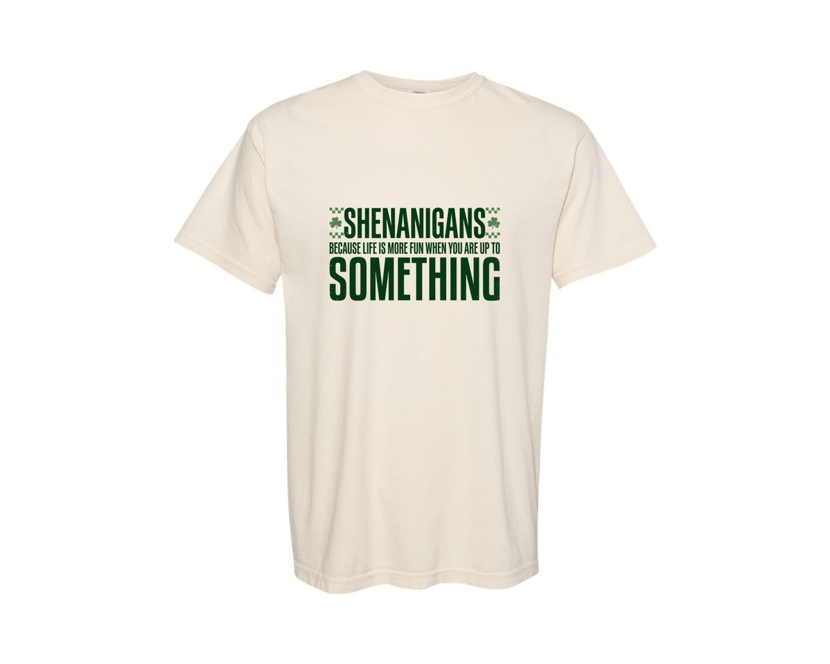 brand:Comfort Colors|color:Ivory|Shenanigans Make Life Fun Graphic T-Shirt