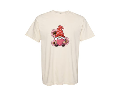 brand:Comfort Colors|color:Ivory|Cute Gnome Holding Heart Graphic T-Shirt