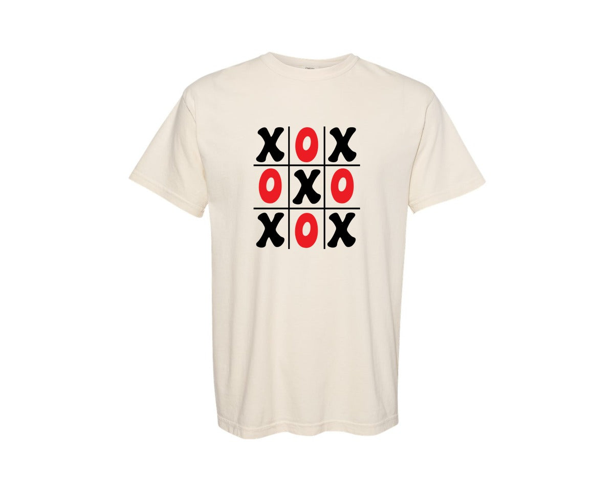 brand:Comfort Colors|color:Ivory|Xoxo Tic Tac Toe Love Graphic Design Graphic T-Shirt