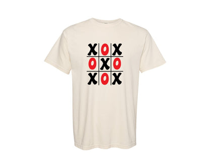 brand:Comfort Colors|color:Ivory|Xoxo Tic Tac Toe Love Graphic Design Graphic T-Shirt