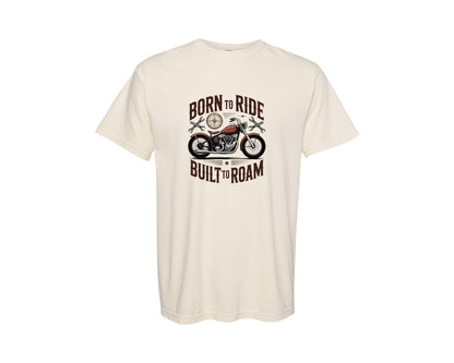 brand:Comfort Colors|color:Ivory|Born To Ride Vintage Biker Shirt Graphic T-Shirt