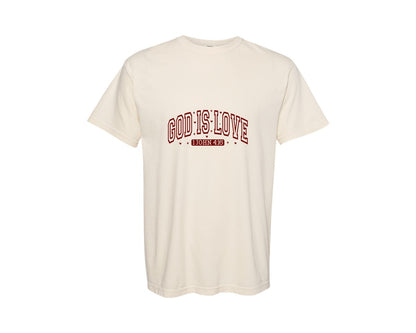 brand:Comfort Colors|color:Ivory|God Is Love Valentines Day Graphic T-Shirt