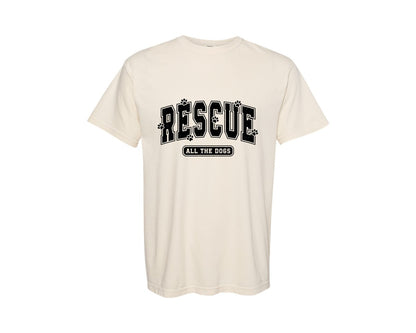 brand:Comfort Colors|color:Ivory|Dog Rescue All The Dogs Graphic T-Shirt