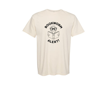 brand:Comfort Colors|color:Ivory|Bookworm Alert Funny Nerdy Book Reader Graphic T-Shirt