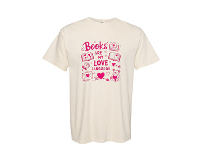 brand:Comfort Colors|color:Ivory|Valentine Book Lover Retro Bookworm 2 Graphic T-Shirt