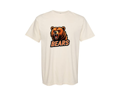 brand:Comfort Colors|color:Ivory|Roaring Grizzly Bear Mascot Graphic T-Shirt