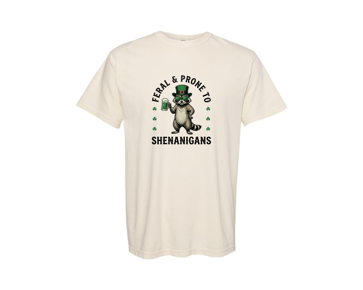 brand:Comfort Colors|color:Ivory|Feral Prone To Shenanigans Graphic T-Shirt