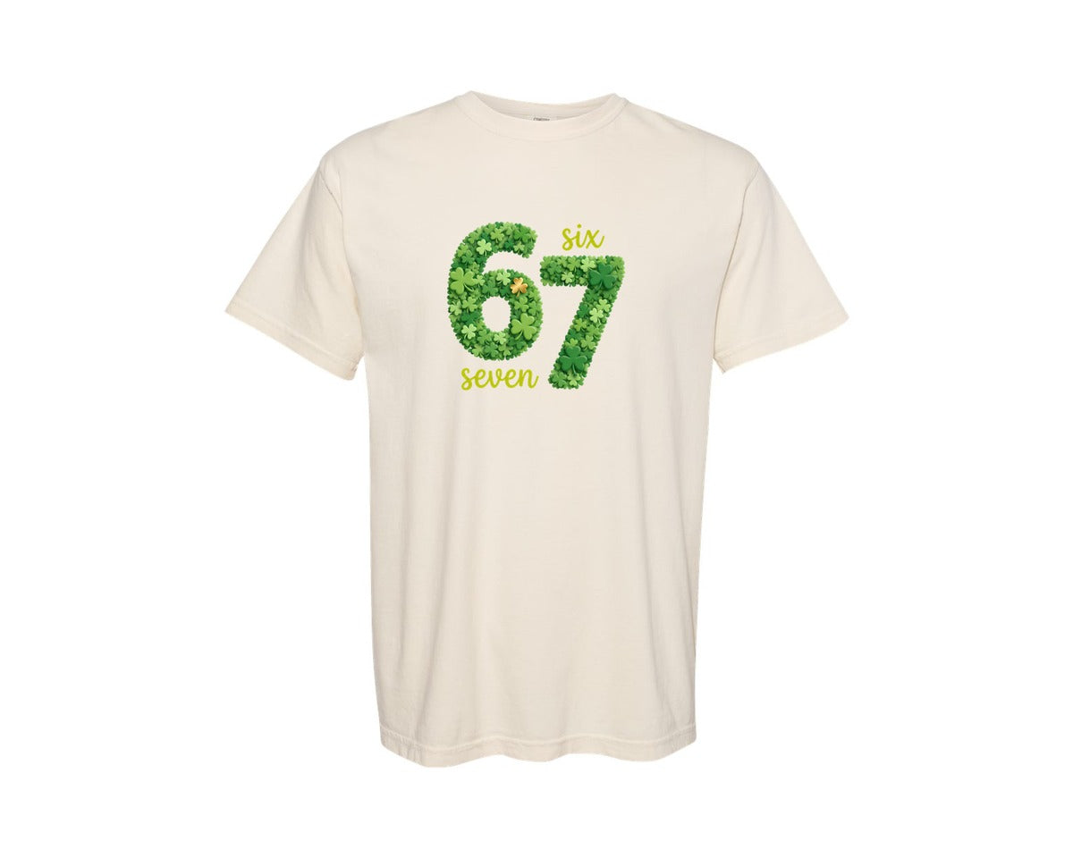 brand:Comfort Colors|color:Ivory|St Patricks Day Six Seven Viral Meme Graphic T-Shirt
