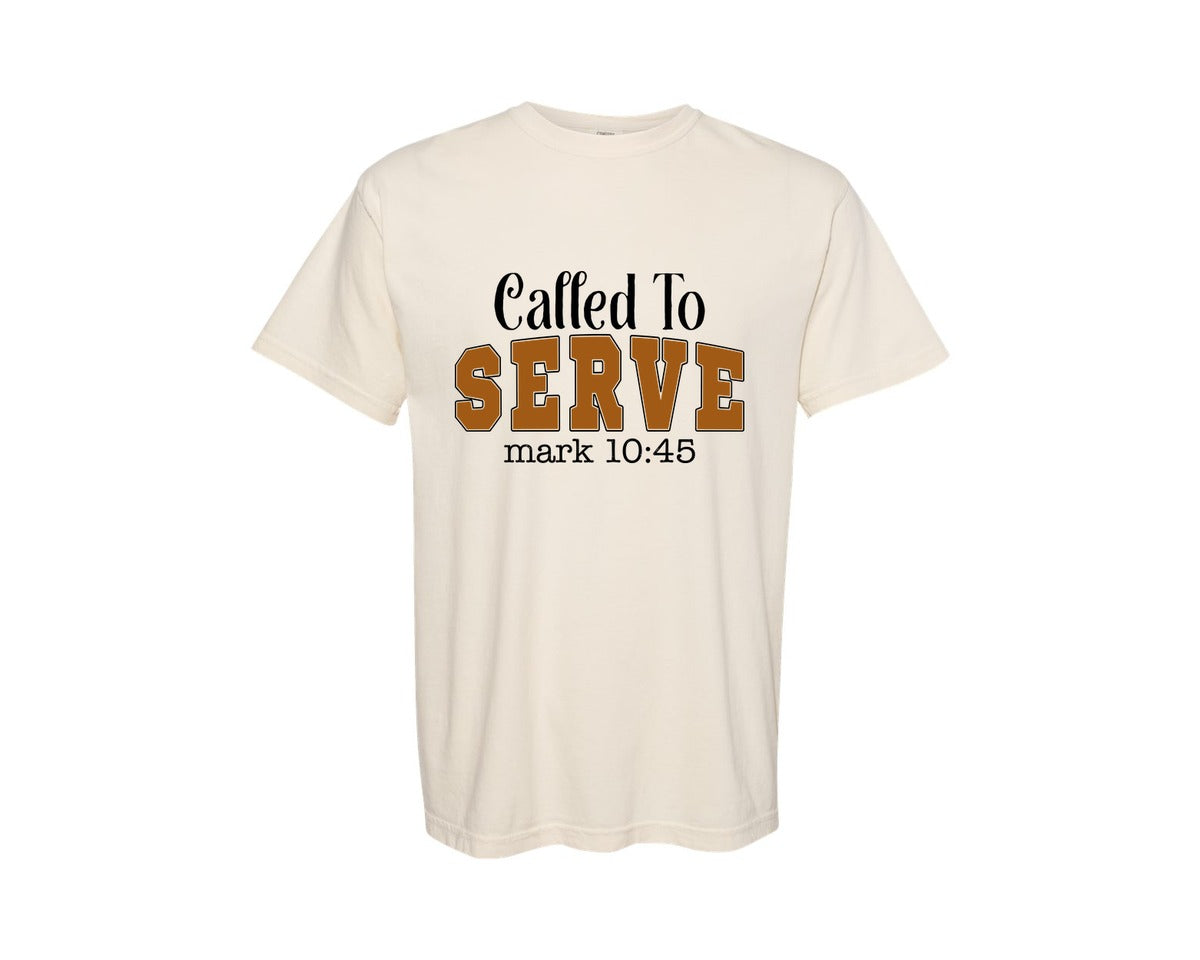 brand:Comfort Colors|color:Ivory|Called To Serve Christian Faith Graphic T-Shirt