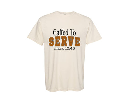 brand:Comfort Colors|color:Ivory|Called To Serve Christian Faith Graphic T-Shirt