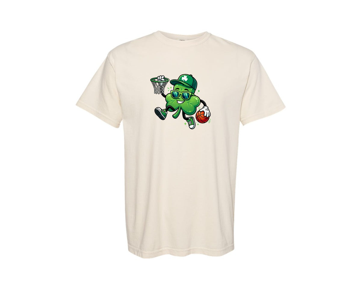 brand:Comfort Colors|color:Ivory|Shamrock Basketball St Patricks Graphic T-Shirt