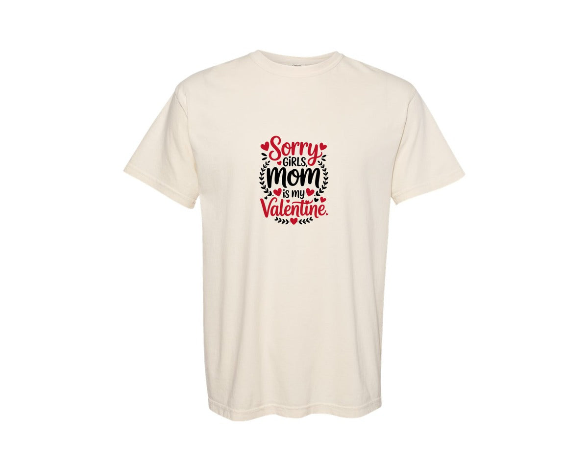 brand:Comfort Colors|color:Ivory|Heart Belongs To Mom Sorry Girls Graph Graphic T-Shirt