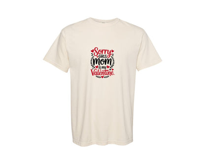brand:Comfort Colors|color:Ivory|Heart Belongs To Mom Sorry Girls Graph Graphic T-Shirt