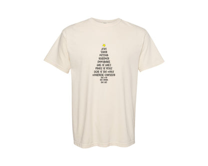 brand:Comfort Colors|color:Ivory|Jesus Christmas Tree Christian 2 Graphic T-Shirt