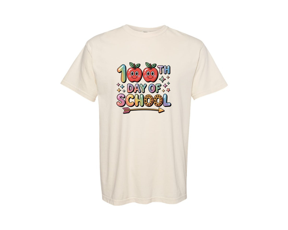 brand:Comfort Colors|color:Ivory|100Th Day Of School 6 Graphic T-Shirt