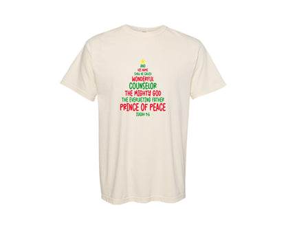 brand:Comfort Colors|color:Ivory|Christian Christmas Jesus Lover Xmas Tee Graphic T-Shirt