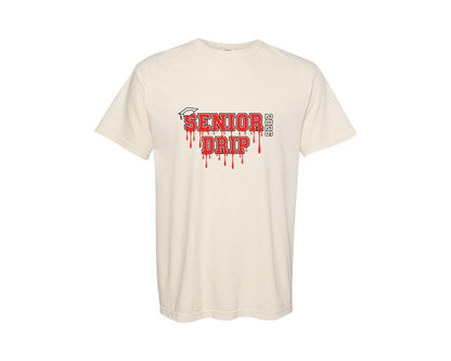brand:Comfort Colors|color:Ivory|Red Senior Drip 2026 Design Graphic T-Shirt