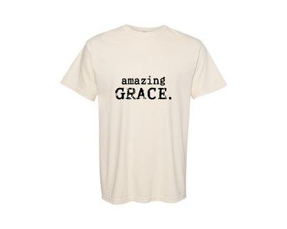 brand:Comfort Colors|color:Ivory|Amazing Grace Christian Jesus Graphic T-Shirt