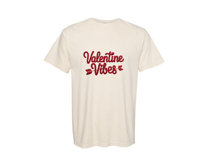 brand:Comfort Colors|color:Ivory|Crochet Valentine Vibes Typography Graphic T-Shirt