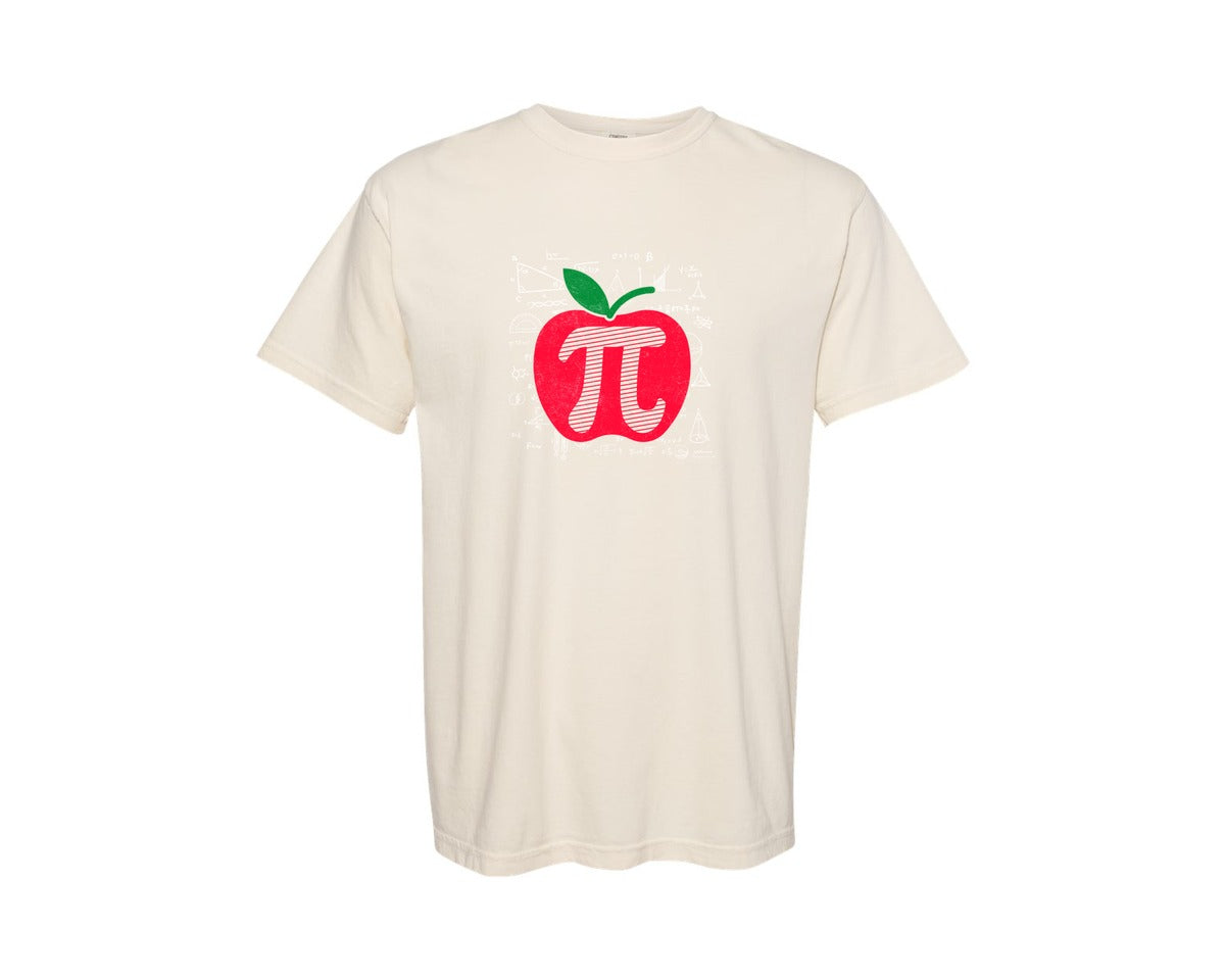brand:Comfort Colors|color:Ivory|Math Teacher Pi Symbol Apple Pi Day Graphic T-Shirt