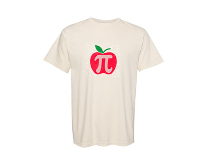 brand:Comfort Colors|color:Ivory|Math Teacher Pi Symbol Apple Pi Day Graphic T-Shirt