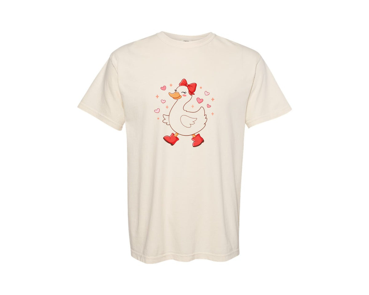 brand:Comfort Colors|color:Ivory|Valentine Goose Love Goose Graphic T-Shirt