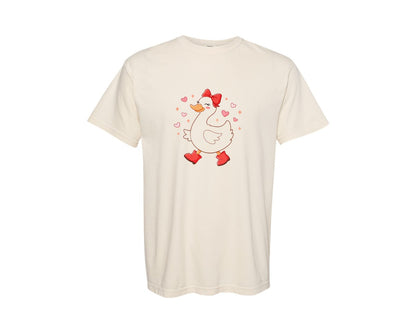 brand:Comfort Colors|color:Ivory|Valentine Goose Love Goose Graphic T-Shirt