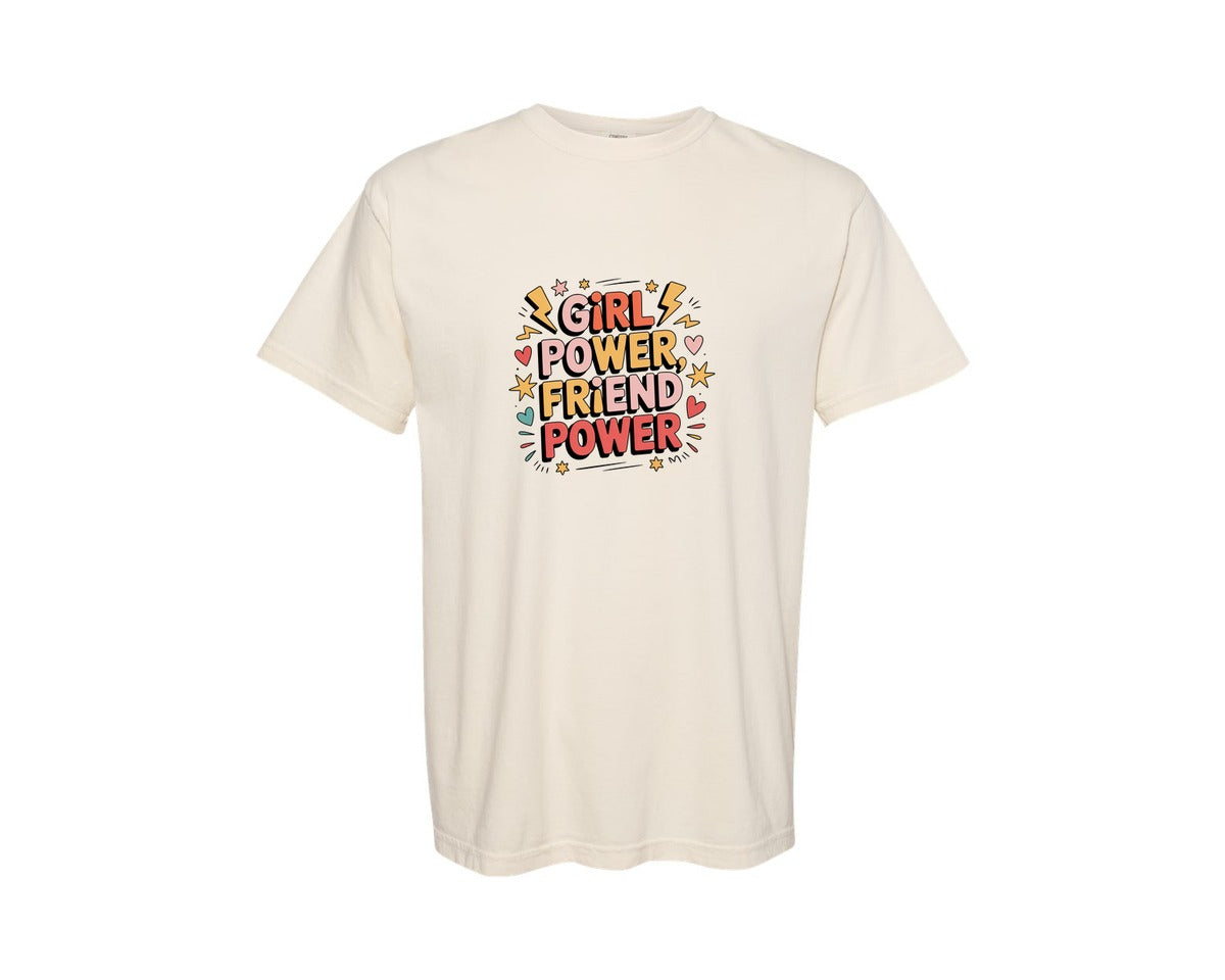 brand:Comfort Colors|color:Ivory|Galentines Day Girl Power Graphic T-Shirt