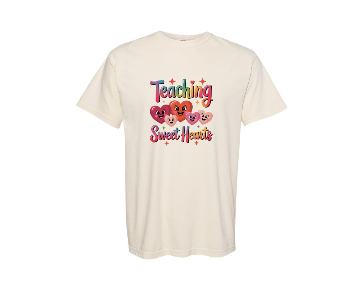 brand:Comfort Colors|color:Ivory|Teaching Sweet Hearts Design 3 Graphic T-Shirt