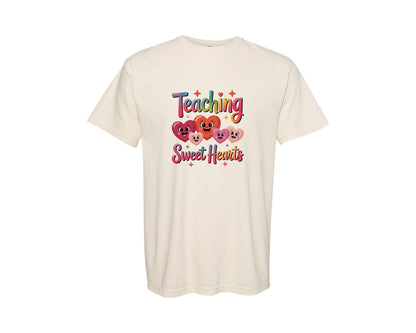 brand:Comfort Colors|color:Ivory|Teaching Sweet Hearts Design 3 Graphic T-Shirt