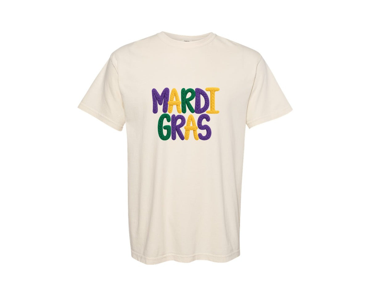 brand:Comfort Colors|color:Ivory|Latch Hook Mardi Gras 2 Graphic T-Shirt