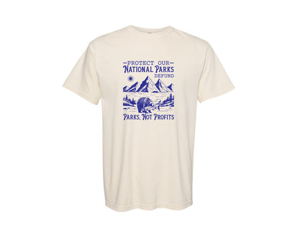 brand:Comfort Colors|color:Ivory|Protect Our National Parks Defund Doge Graphic T-Shirt