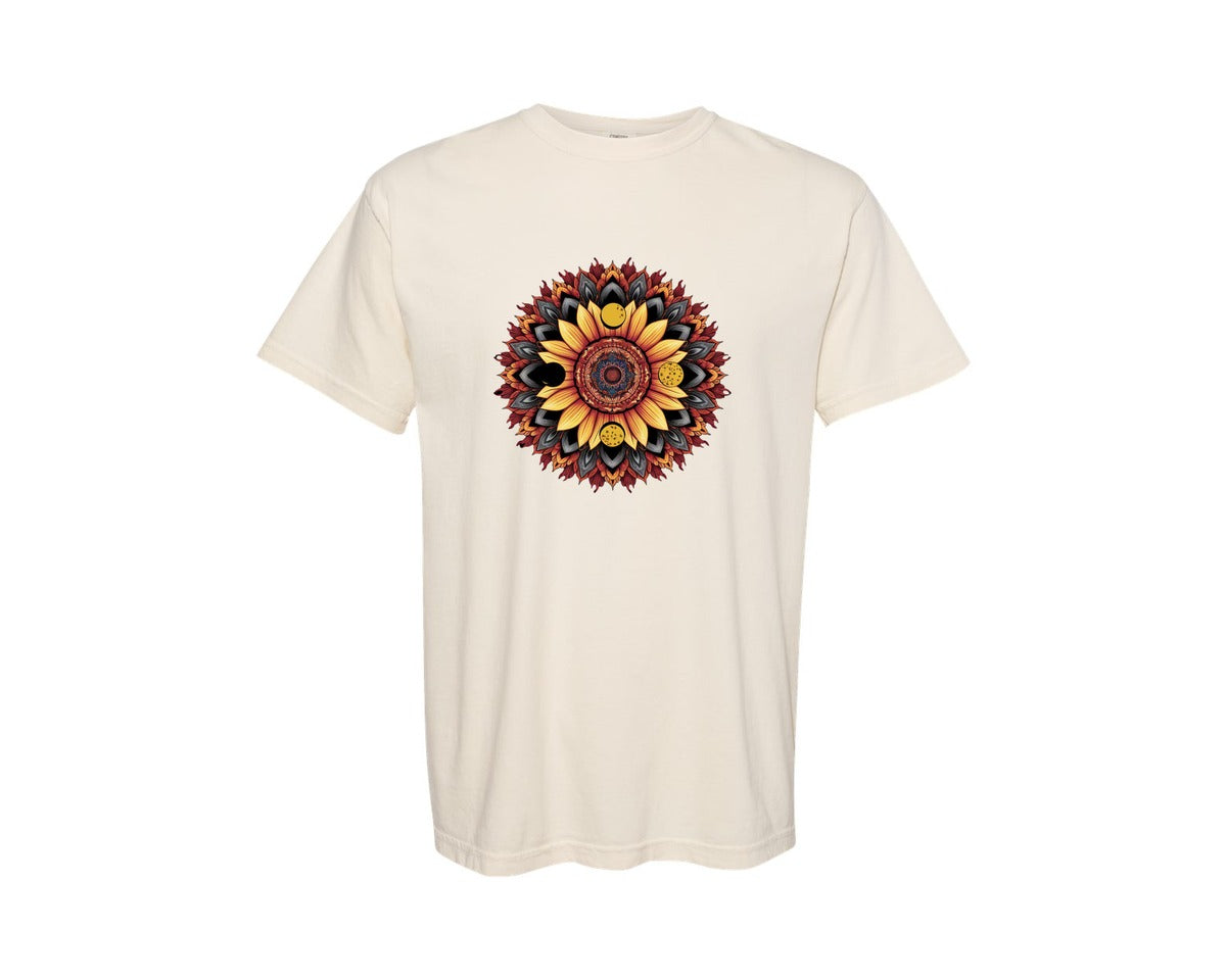 brand:Comfort Colors|color:Ivory|Chakra Phases Moon Yoga Graphic T-Shirt