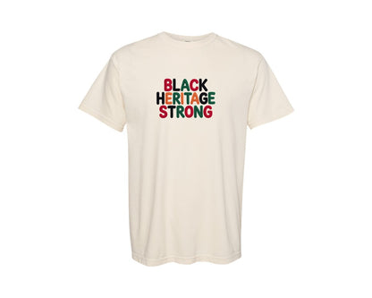 brand:Comfort Colors|color:Ivory|Crochet Black Heritage Strong Graphic T-Shirt